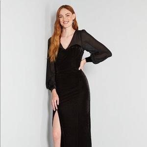 XXS ModCloth X Collectif Morticia Dress Arionna Velvet Maxi Dress NWT